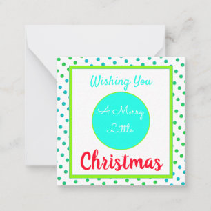 Sweet Mini Polka Dot Christmas Holiday Paper Card