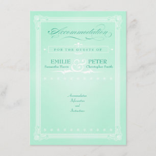 Sweet Mint Green Poster Style Accommodations Card