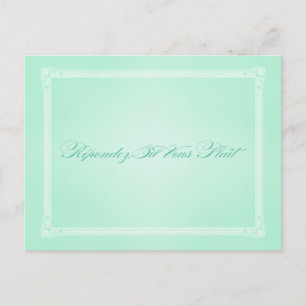 Sweet Mint Green Poster Style RSVP Postcard