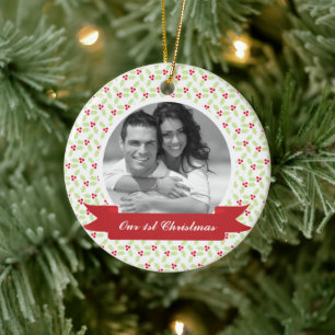 Sweet Mistletoe Photo Ceramic Tree Decoration