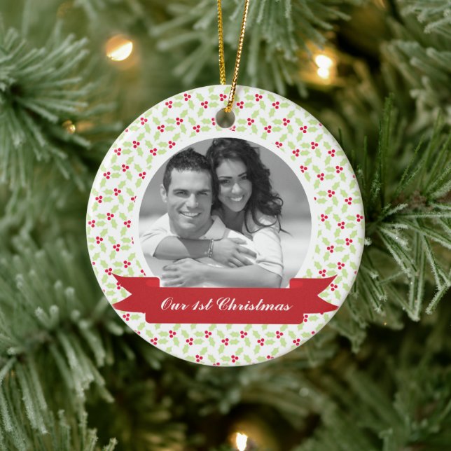 Sweet Mistletoe Photo Ceramic Tree Decoration (Tree)