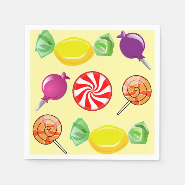 Sweet Mix Candy Yellow Napkin (Front)