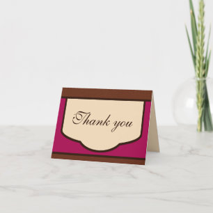 Sweet Mocha & Fuchsia Thank You Note Cards