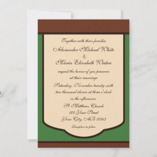 Sweet Mocha & Green Wedding Invitations