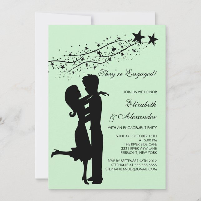 Sweet Modern Couple in Love Engagement Invitations (Front)