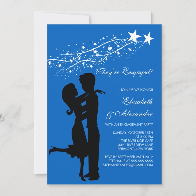 Sweet Modern Couple in Love Engagement Invitations (Front)