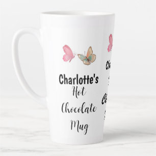 Sweet Modern Custom Name Script Hot Chocolate Latte Mug