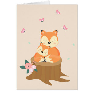 Sweet Mom and baby Foxes Mothers Day