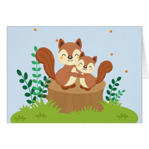 Sweet Mom and baby Squirrels Mothers Day