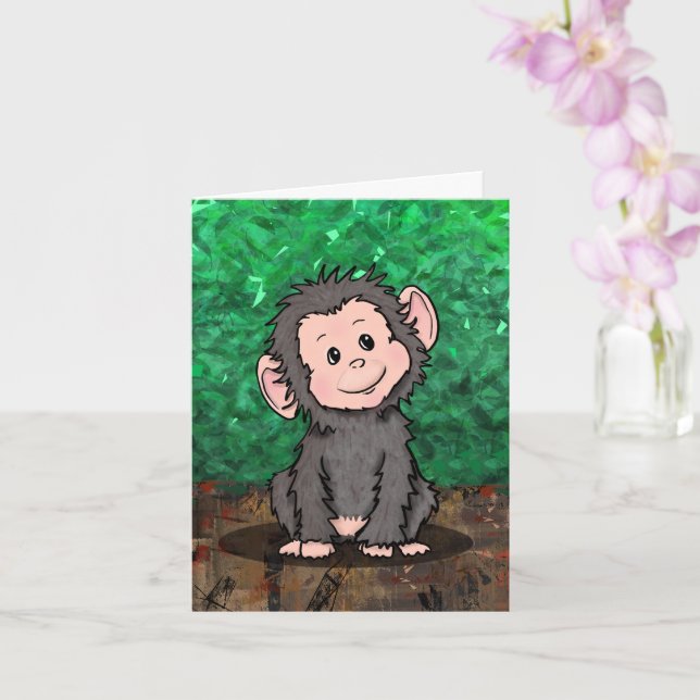 Sweet Monkey Card (Orchid)