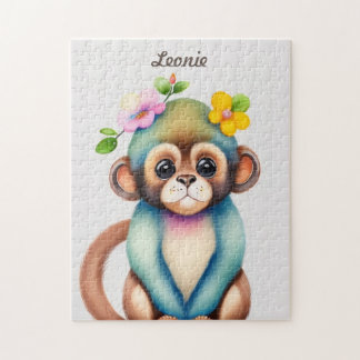 sweet monkey, watercolor painting jigsaw puzzle