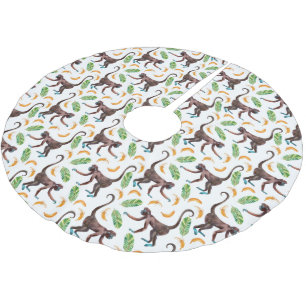 Sweet Monkeys Juggling Bananas Brushed Polyester Tree Skirt