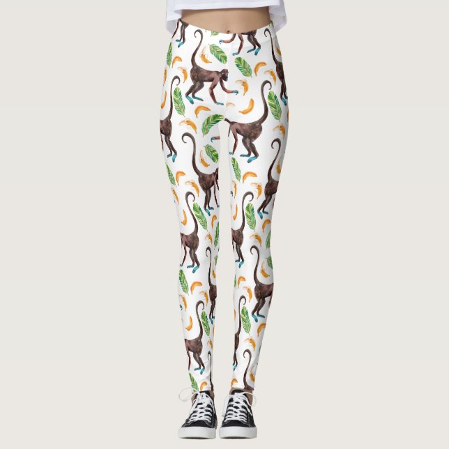Sweet Monkeys Juggling Bananas Leggings (Front)