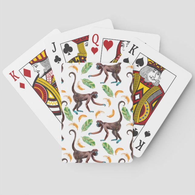 Sweet Monkeys Juggling Bananas Playing Cards (Back)