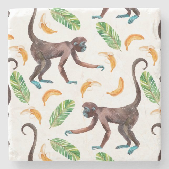 Sweet Monkeys Juggling Bananas Stone Coaster (Front)