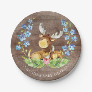 Sweet Moose Baby Shower 7" Plate