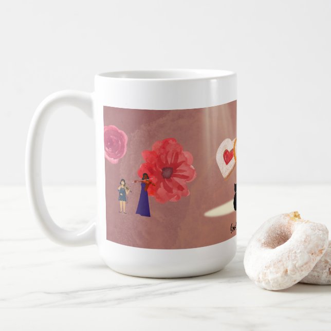 Sweet Morning for Lovers  Coffee Mug (With Donut)