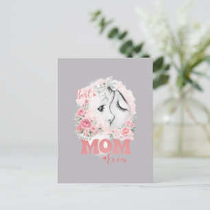Sweet Mother and Child Watercolor Roses "Best Mum Postcard