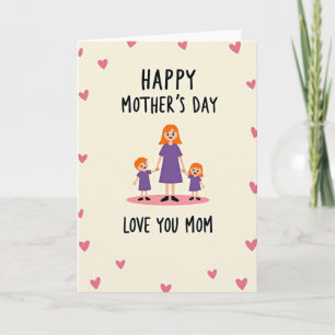 Sweet Mothers Day Family Card