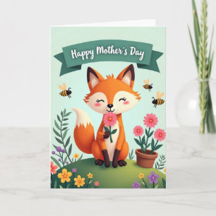 Sweet Mothers Day Fox Art Card