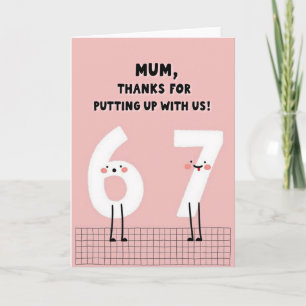 Sweet Mothers Day Number Art Card
