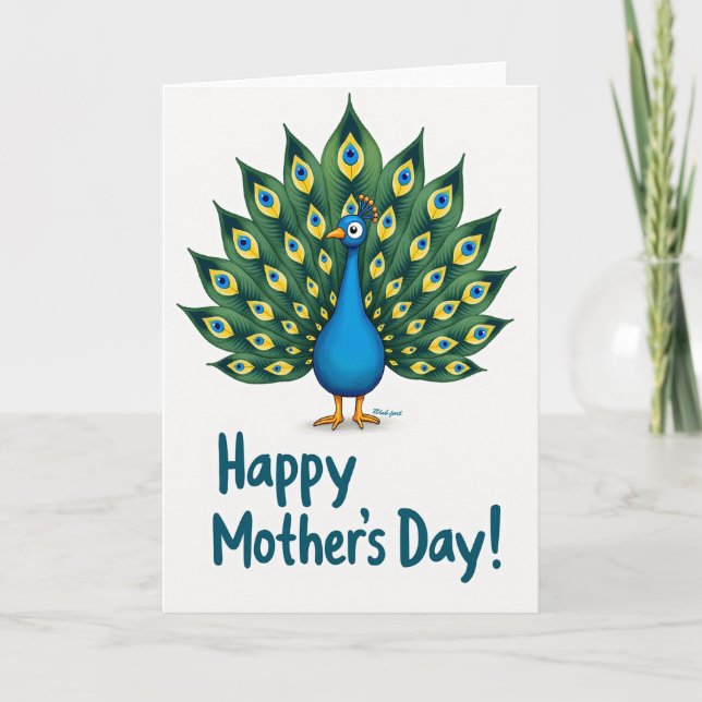Sweet Mothers Day Peacock Card (Front)