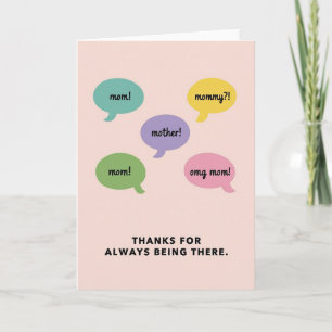 Sweet Mothers Day Thanks Mom Card