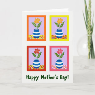 Sweet Mothers Day Vases Card