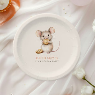 Sweet Mouse and Cookies Any Age Birthday Party Paper Plate