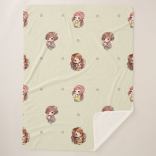 Sweet Mum And Baby Sherpa Blanket