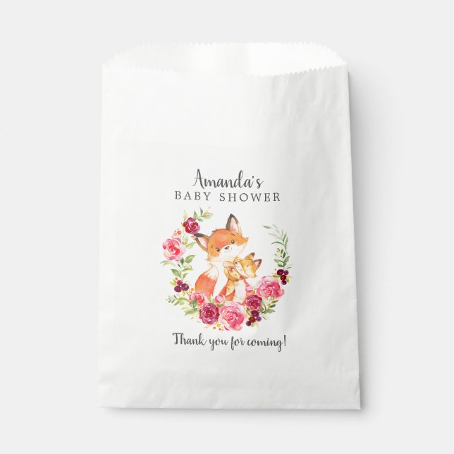 Sweet Mum & Baby Fox Shower Favour Bags (Front)