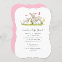 Sweet Mum Baby Sheep Baby Shower Invitation