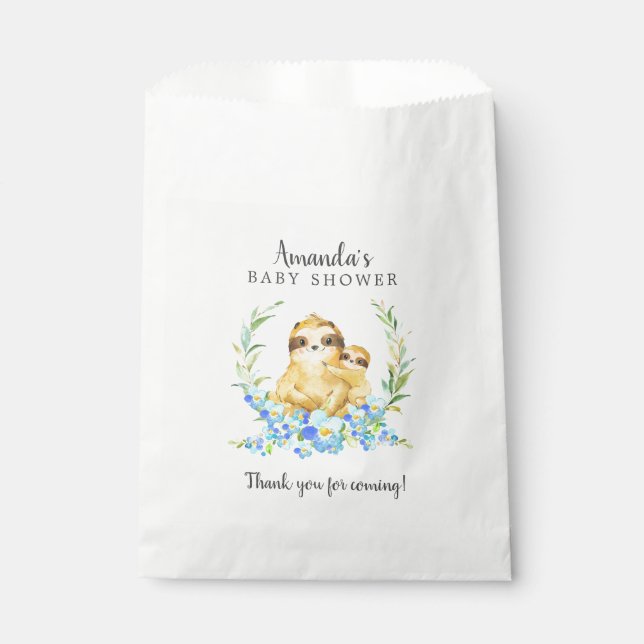 Sweet Mum & Baby Sloth Shower Favour Bags (Front)