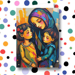 Sweet Mum, Daughter and Son   Mother's Day Card