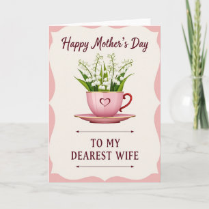 Sweet Mum Floral Heart Teacup Card