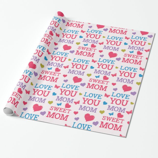 Sweet Mum Wrapping Paper (Unrolled)