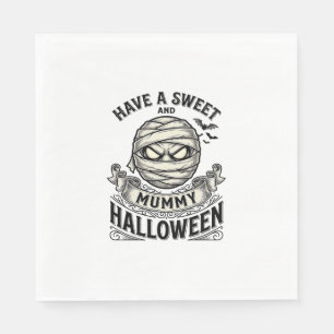 Sweet Mummy Halloween Vintage Vector Design_1 Napkin