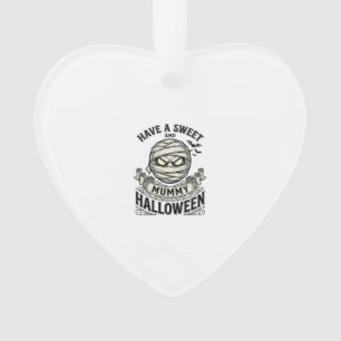 Sweet Mummy Halloween Vintage Vector Design_1 Ornament