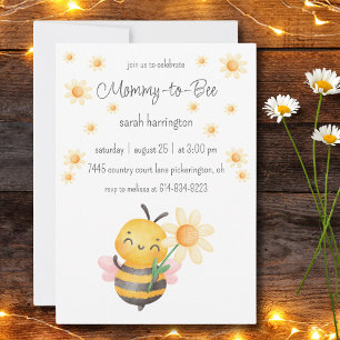 Sweet Mummy-to-Bee Daisy Baby Shower  Invitation