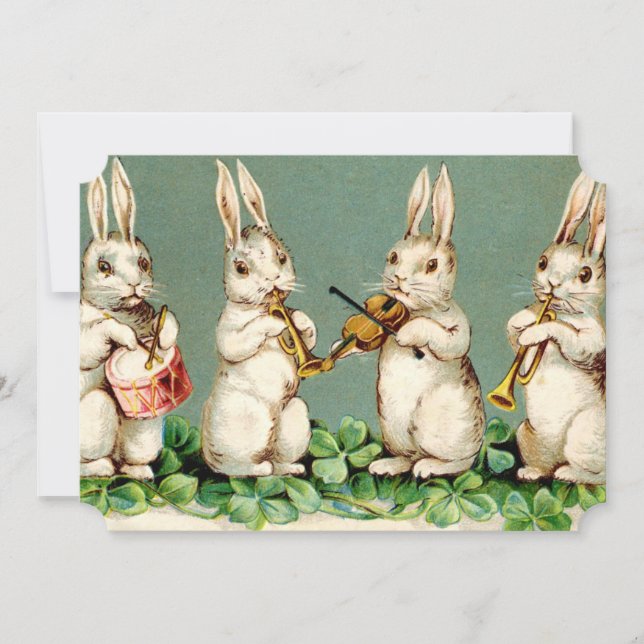 Sweet Musical Bunnies Easter Brunch Invitation (Front)