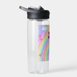 Sweet Mystic the Unicorn on a sticker Water Bottle