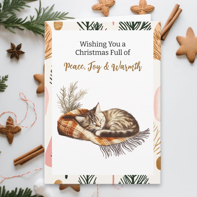 Sweet Napping Kitten | Personalised Christmas Card (Creator Uploaded)