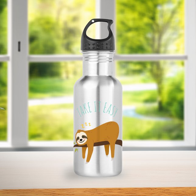 Sweet Napping Sloth "Take It Easy"  532 Ml Water Bottle (Creator Uploaded)