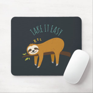 Sweet Napping Sloth "Take It Easy" Mouse Mat