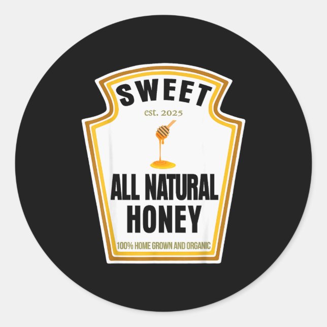 Sweet Natural Honey Condiment Sce Costume Party Ma Classic Round Sticker (Front)