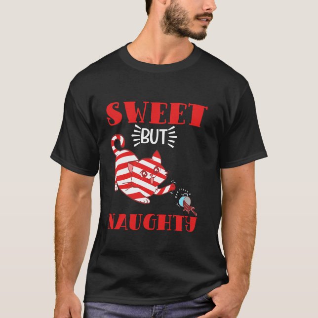 Sweet Naughty List Cat Hot Choco CollectionKitten  T-Shirt (Front)