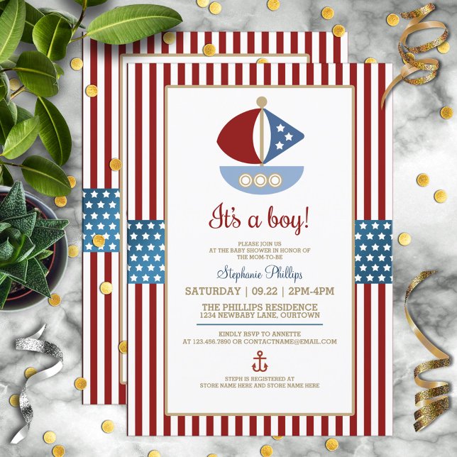 Sweet Nautical Baby Shower Invitation (Creator Uploaded)
