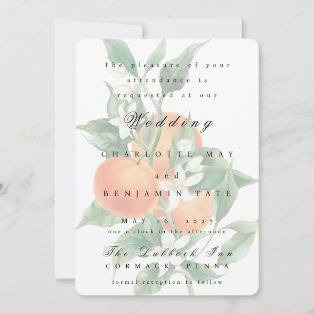 Sweet Nectar Elegant Wedding Invitation (Front)