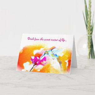 "Sweet Nectar" Hummingbird Birthday Card