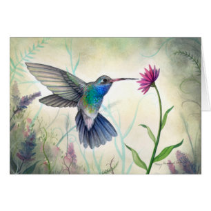 Sweet Nectar Hummingbird Watercolor Painting